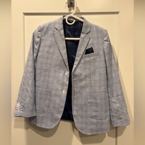 Kids Boys Blue Club Checkered Blazer Leo and Zachary Size 6-10
